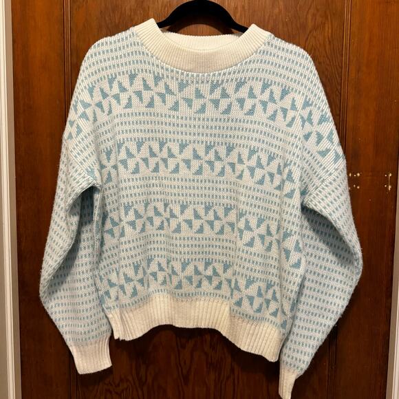 Vintage Cabin Creek Cottagecore Grannycore‎ Sweater XL Made in USA Blue - Picture 1 of 9